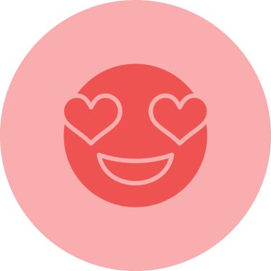 Aşk Emoji simgesi, vektör illüstrasyonu basit tasarım