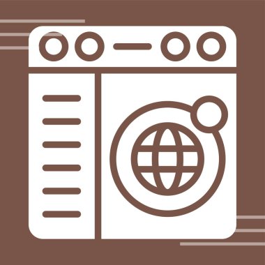 Online Dünya simgesi, vektör illüstrasyon 