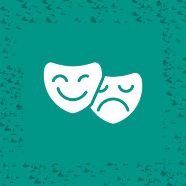 Komedi ve Trajedi Maskeleri Whie Geçmişinde 