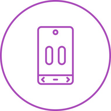 Akıllı telefondan multimedya oynatıcı, duraklat düğmesi. Web simgesi basit illüstrasyon