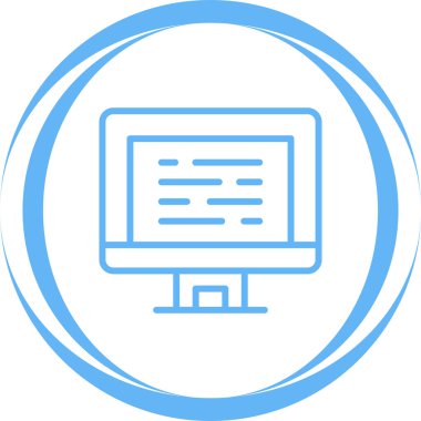 Masaüstü Bilgisayar Web simgesi vektör çizimi