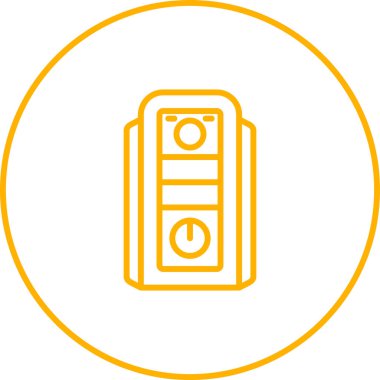 İşlemci kulesi. Web simgesi basit illüstrasyon