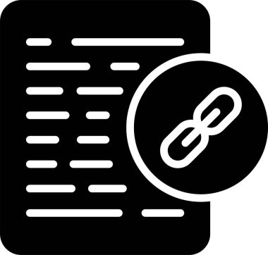 Belge Bağlantı simgesi, vektör illüstrasyonu basit tasarım