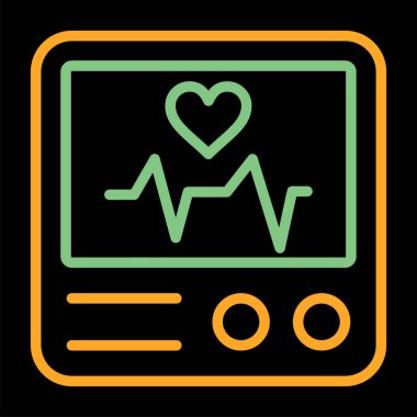 Kalp Atışı İzleyici web simgesi, basit vektör illüstrasyonu 