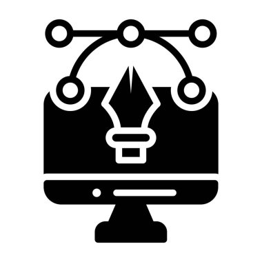 Grafik Tasarım Web simgesi vektör illüstrasyonu