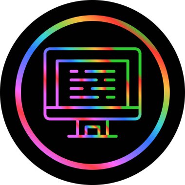 Masaüstü Bilgisayar Web simgesi vektör çizimi