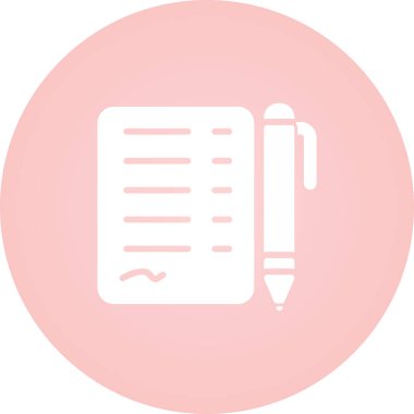 Belge İmzalı Web simgesi vektör illüstrasyonu