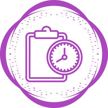 Saat simgesine sahip pano, zaman yönetimi işareti, vektör illüstrasyonu  