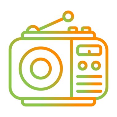 Radyo. Web simgesi vektör illüstrasyonu 