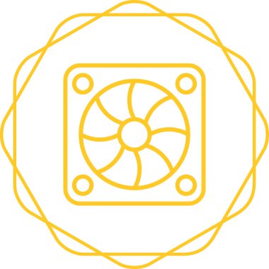 Soğutma hayran simgesi, vektör illüstrasyonu