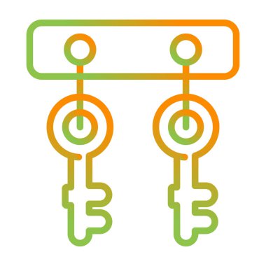 tuş simgesi vektör illüstrasyonu için kancalar 