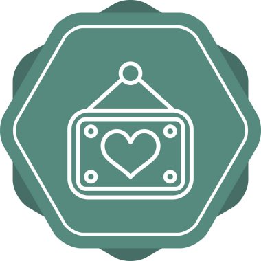 Romantik Fotoğraf Çerçevesi Beyaz Üzerine Simge 