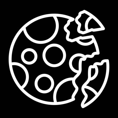  Yok edilen gezegen web simgesi vektör çizimi 