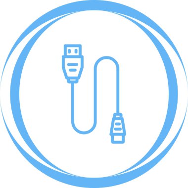 yazıcı kablo simgesi web basit illüstrasyon