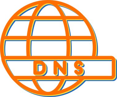 DNS Sunucu web simgesi, basit illüstrasyon