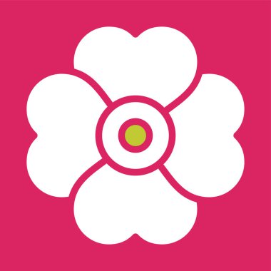 Kiraz çiçeği ikonu vektör illüstrasyonu 