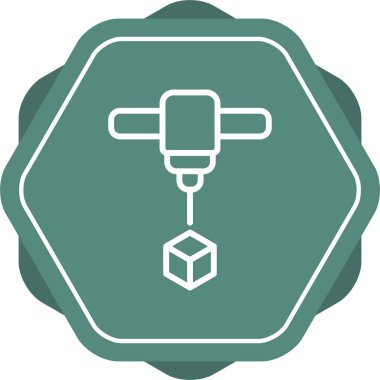 3D baskı simge vektör çizim  