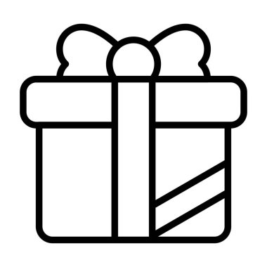 Hediye kutusu simgesi, hediye kutusu işareti, vektör illüstrasyonu 