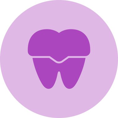 Diş ve taç ağ simgesinin vektör çizimi               