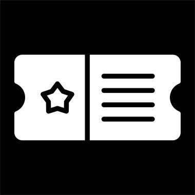 Bilet web simgesi, basit vektör illüstrasyonu