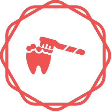 Diş fırçalama simgesi vektör çizimi 