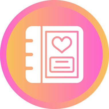 Romantik fotoğraf albümü web simgesi basit illüstrasyon