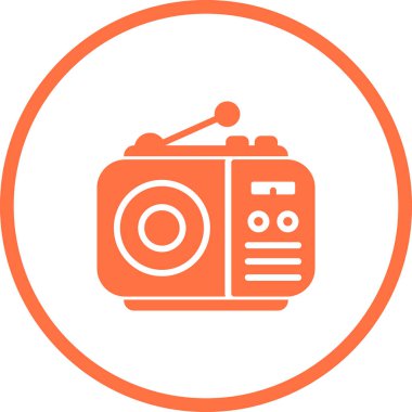 Radyo. Web simgesi vektör illüstrasyonu 