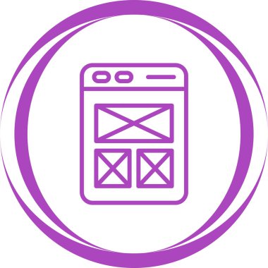 Web sitesi tel kafes. Açılış sayfası satırı simgesi. Web sayfası kullanıcı arabirimini tarayıcı penceresinde