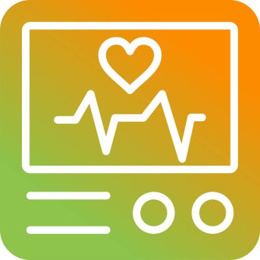 Kalp Atışı İzleyici web simgesi, basit vektör illüstrasyonu 