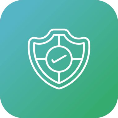 Kalkanın basit vektör simgesi, güvenlik kavramı