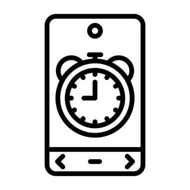 Alarm saat simgesine sahip akıllı telefon