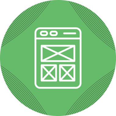 Web sitesi tel kafes. Açılış sayfası satırı simgesi. Web sayfası kullanıcı arabirimini tarayıcı penceresinde