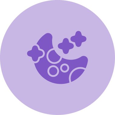 Ay ve yıldızların vektör illüstrasyonu web simgesi