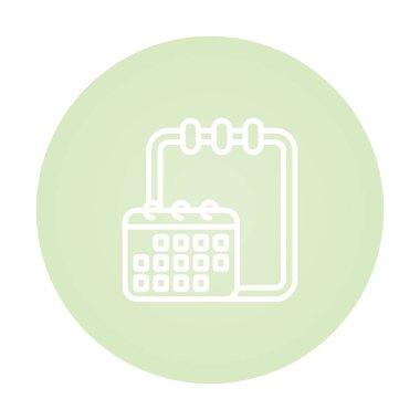 Takvim simgesi ve vektör illüstrasyonlu not defteri