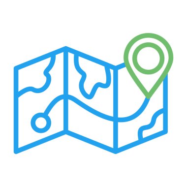 harita simgesinin vektör illüstrasyonu 