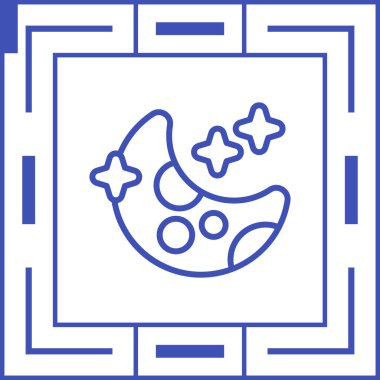 Ay ve yıldızların vektör illüstrasyonu web simgesi