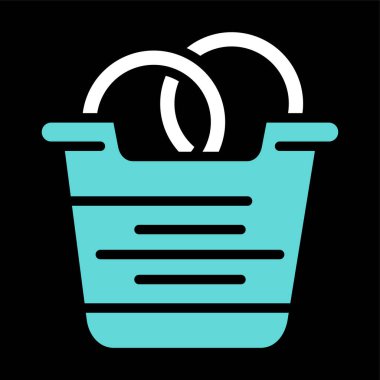 Soğan halkaları yiyecek simgesi, vektör illüstrasyonu