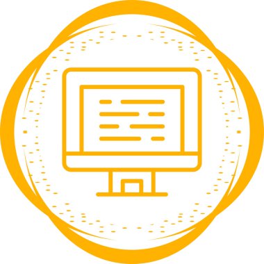 Masaüstü Bilgisayar Web simgesi vektör çizimi