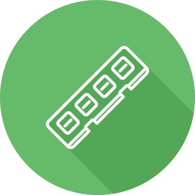 Ram Bellek Vektörü İşareti, Beyaz üzerine izole edilmiş doğrusal renkli Pictogram. Rastgele Erişim Bellek Sembolü, Logo İllüstrasyonu.