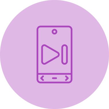 akıllı telefon oynatıcı simgesi, vektör illüstrasyonu basit tasarım