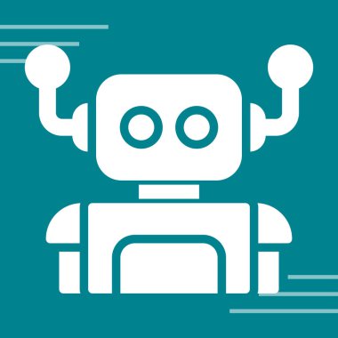 robot. Web simgesi basit illüstrasyon 