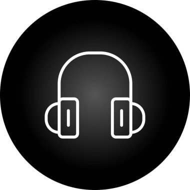 kulaklık web simgesi, vektör çizim 