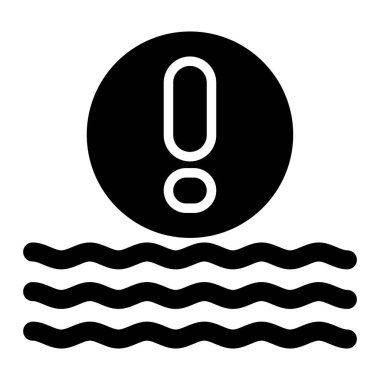 Ünlem işareti olan dalgalar. Web simgesi basit illüstrasyon