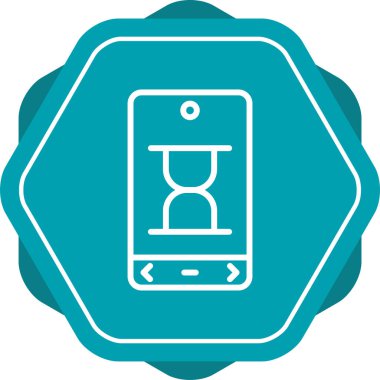 Kum saati sembollü akıllı telefon simgesinin vektör çizimi
