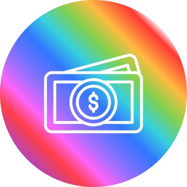 Para için. Web simgesi vektör illüstrasyonu 