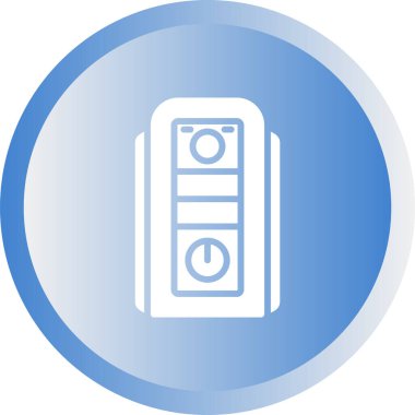 İşlemci kulesi. Web simgesi basit illüstrasyon