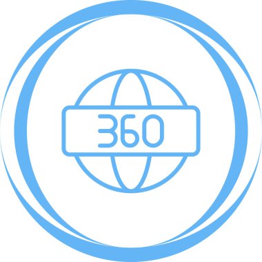 360 Derece sembolü, ağ simgesi, vektör illüstrasyonu 