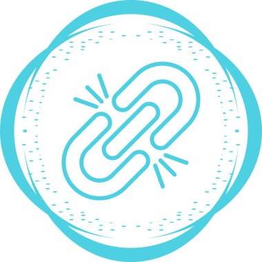 Kırık Bağlantı simgesi, vektör illüstrasyonu basit tasarım