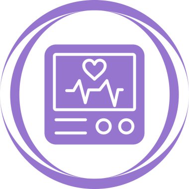 Kalp Atışı İzleyici web simgesi, basit vektör illüstrasyonu 
