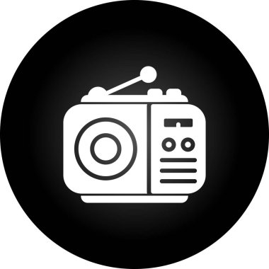 Radyo. Web simgesi vektör illüstrasyonu 
